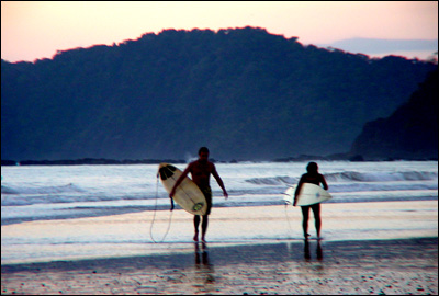 Surfing at Jaco Beach